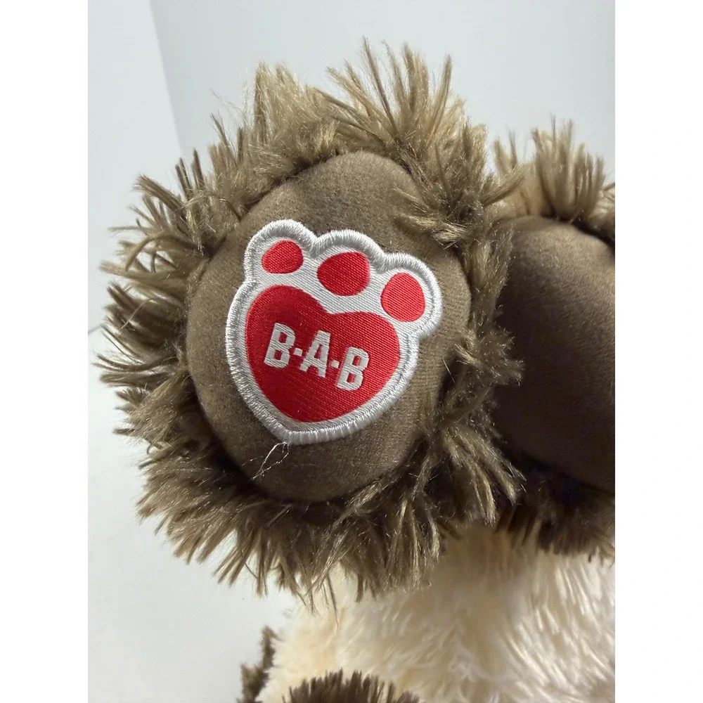Build-A-Bear Siamese Cat Plush Cream Brown‎ Shaggy Fur Red Collar Blue Eye